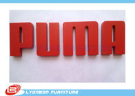 Red Character Engraved Logo Wood Display Accessory MDF , Paint Finished